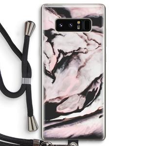 CaseCompany Roze stroom: Samsung Galaxy Note 8 Transparant Hoesje met koord