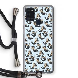 CaseCompany Zeemeermin: Samsung Galaxy A21s Transparant Hoesje met koord