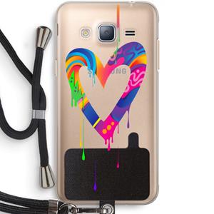 CaseCompany Melts My Heart: Samsung Galaxy J3 (2016) Transparant Hoesje met koord