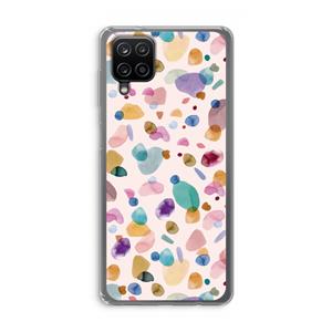 CaseCompany Terrazzo Memphis Pink: Samsung Galaxy A12 Transparant Hoesje