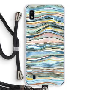 CaseCompany Watercolor Agate: Samsung Galaxy A10 Transparant Hoesje met koord