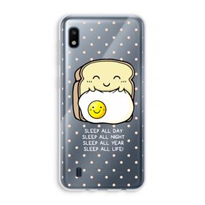 CaseCompany Sleep All Day: Samsung Galaxy A10 Transparant Hoesje