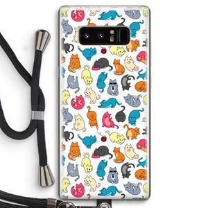 CaseCompany Kleurrijke katten: Samsung Galaxy Note 8 Transparant Hoesje met koord