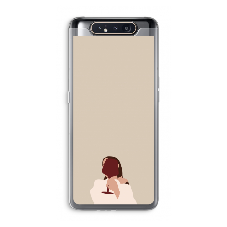 CaseCompany I drink wine: Samsung Galaxy A80 Transparant Hoesje