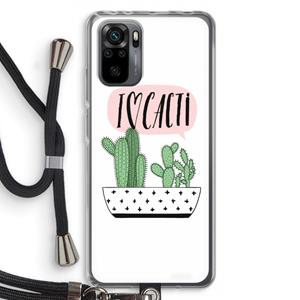 CaseCompany I love cacti: Xiaomi Redmi Note 10 Pro Transparant Hoesje met koord