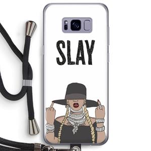 CaseCompany Slay All Day: Samsung Galaxy S8 Plus Transparant Hoesje met koord