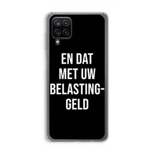 CaseCompany Belastinggeld - Zwart: Samsung Galaxy A12 Transparant Hoesje