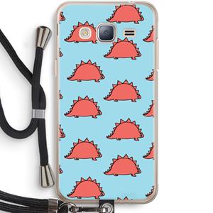CaseCompany Dinosawrr: Samsung Galaxy J3 (2016) Transparant Hoesje met koord