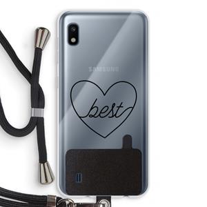 CaseCompany Best heart black: Samsung Galaxy A10 Transparant Hoesje met koord