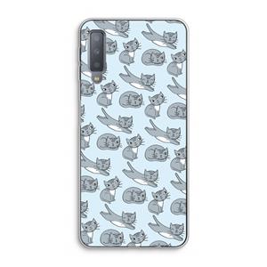 CaseCompany Poezen: Samsung Galaxy A7 (2018) Transparant Hoesje
