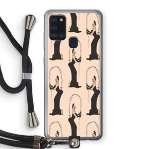 CaseCompany Pop Some Kim: Samsung Galaxy A21s Transparant Hoesje met koord