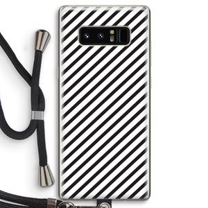 CaseCompany Strepen zwart-wit: Samsung Galaxy Note 8 Transparant Hoesje met koord