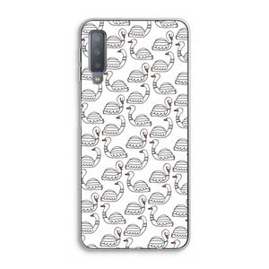 CaseCompany Zwanen: Samsung Galaxy A7 (2018) Transparant Hoesje