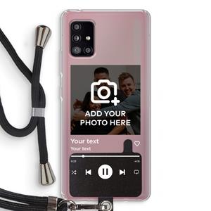 CaseCompany Music Player: Samsung Galaxy A51 5G Transparant Hoesje met koord