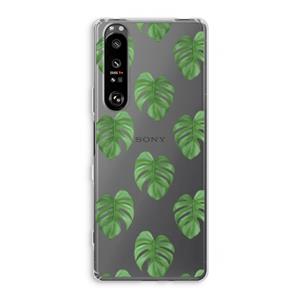 CaseCompany Monstera leaves: Sony Xperia 1 III Transparant Hoesje
