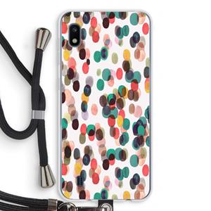 CaseCompany Tropical Dots: Samsung Galaxy A10 Transparant Hoesje met koord