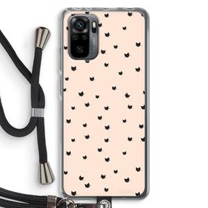 CaseCompany Kleine kattenkopjes: Xiaomi Redmi Note 10 Pro Transparant Hoesje met koord