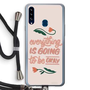 CaseCompany Optimistic flower girl: Samsung Galaxy A20s Transparant Hoesje met koord