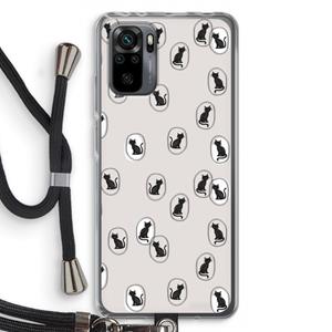 CaseCompany Miauw: Xiaomi Redmi Note 10 Pro Transparant Hoesje met koord