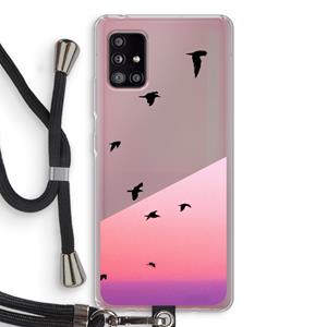 CaseCompany Fly away: Samsung Galaxy A51 5G Transparant Hoesje met koord