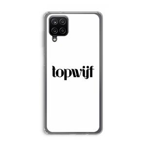 CaseCompany Topwijf Wit: Samsung Galaxy A12 Transparant Hoesje