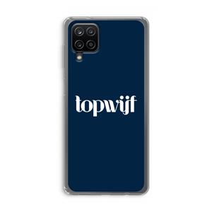 CaseCompany Topwijf Navy: Samsung Galaxy A12 Transparant Hoesje