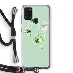 CaseCompany Hang In There: Samsung Galaxy A21s Transparant Hoesje met koord