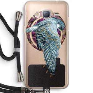 CaseCompany Golden Falcon: Samsung Galaxy J3 (2016) Transparant Hoesje met koord