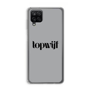 CaseCompany Topwijf Grijs Zwart: Samsung Galaxy A12 Transparant Hoesje
