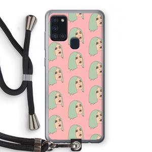 CaseCompany King Kylie: Samsung Galaxy A21s Transparant Hoesje met koord