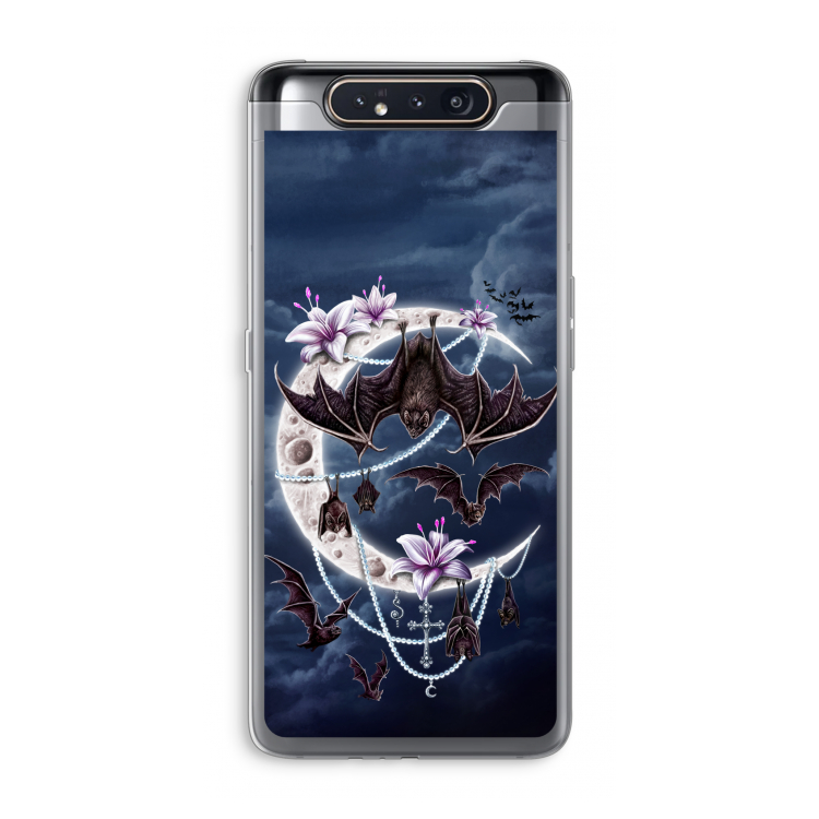 CaseCompany Vleermuizen Maan: Samsung Galaxy A80 Transparant Hoesje