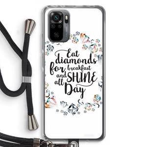 CaseCompany Diamonds: Xiaomi Redmi Note 10 Pro Transparant Hoesje met koord