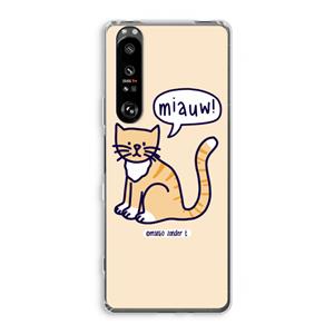CaseCompany Miauw: Sony Xperia 1 III Transparant Hoesje