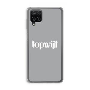 CaseCompany Topwijf Grijs Wit: Samsung Galaxy A12 Transparant Hoesje