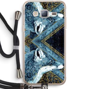 CaseCompany Golden Fox: Samsung Galaxy J3 (2016) Transparant Hoesje met koord