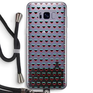 CaseCompany Hartjes: Samsung Galaxy S8 Plus Transparant Hoesje met koord