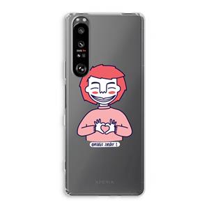 CaseCompany Hartje: Sony Xperia 1 III Transparant Hoesje
