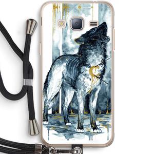 CaseCompany Bleeding Soul: Samsung Galaxy J3 (2016) Transparant Hoesje met koord