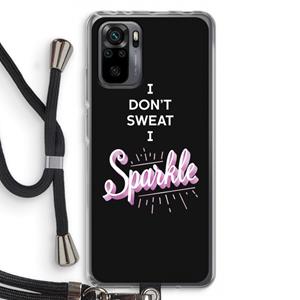 CaseCompany Sparkle quote: Xiaomi Redmi Note 10 Pro Transparant Hoesje met koord