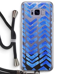CaseCompany Blauwe pijlen: Samsung Galaxy S8 Plus Transparant Hoesje met koord