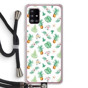 CaseCompany Ananas bladeren: Samsung Galaxy A51 5G Transparant Hoesje met koord