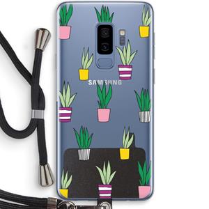 CaseCompany Sanseveria: Samsung Galaxy S9 Plus Transparant Hoesje met koord