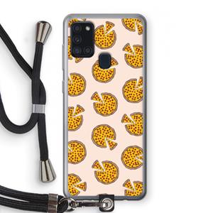 CaseCompany You Had Me At Pizza: Samsung Galaxy A21s Transparant Hoesje met koord