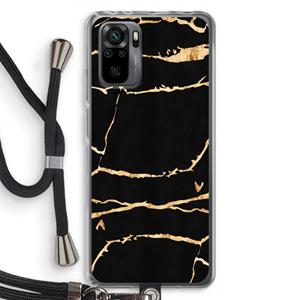 CaseCompany Gouden marmer: Xiaomi Redmi Note 10 Pro Transparant Hoesje met koord
