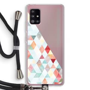 CaseCompany Gekleurde driehoekjes pastel: Samsung Galaxy A51 5G Transparant Hoesje met koord