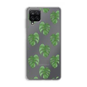 CaseCompany Monstera leaves: Samsung Galaxy A12 Transparant Hoesje