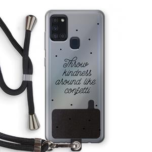 CaseCompany Confetti: Samsung Galaxy A21s Transparant Hoesje met koord