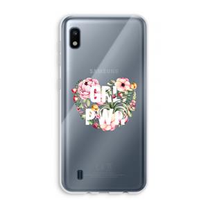 CaseCompany GRL PWR Flower: Samsung Galaxy A10 Transparant Hoesje