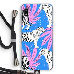 CaseCompany Tijger: Samsung Galaxy A10 Transparant Hoesje met koord