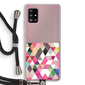 CaseCompany Gekleurde driehoekjes: Samsung Galaxy A51 5G Transparant Hoesje met koord